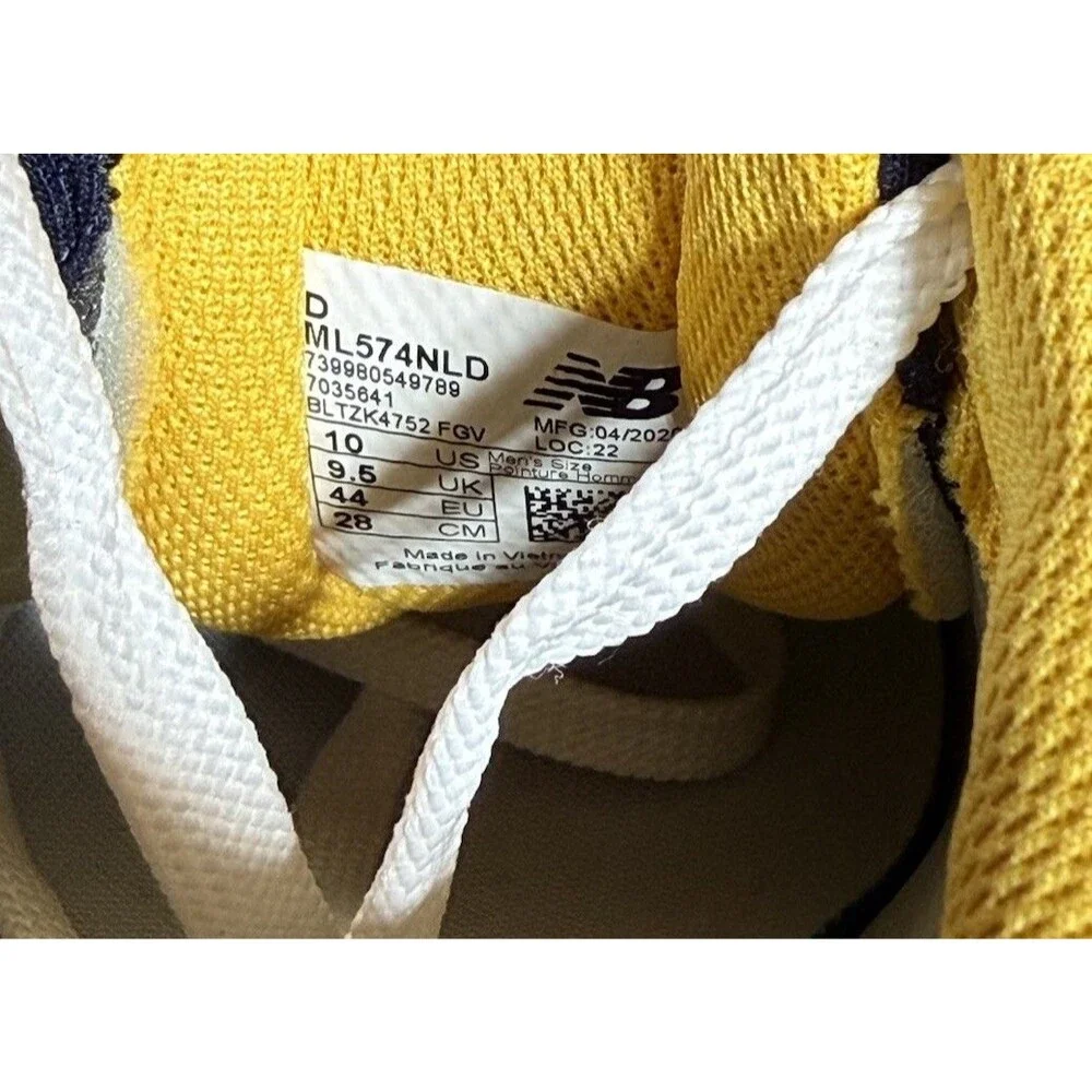 🔥 NEW- New Balance Classics 574 Men's Shoes Sz 10 Grey/Yellow/Navy $247 Retail